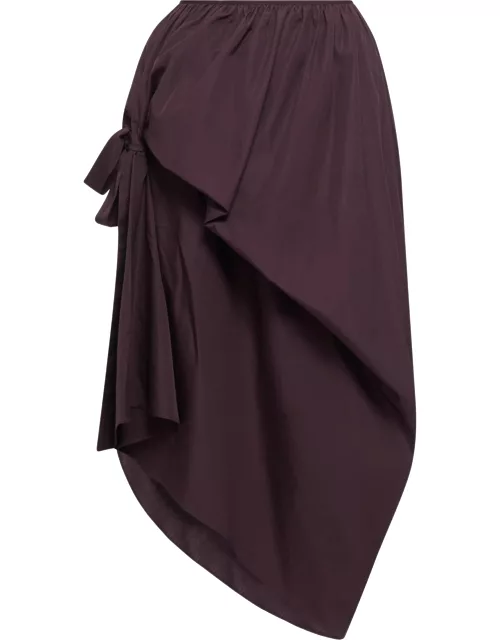 Cecilie Bahnsen Fumie Skirt Voluminous Asymmetrical Skirt With Bow Detai