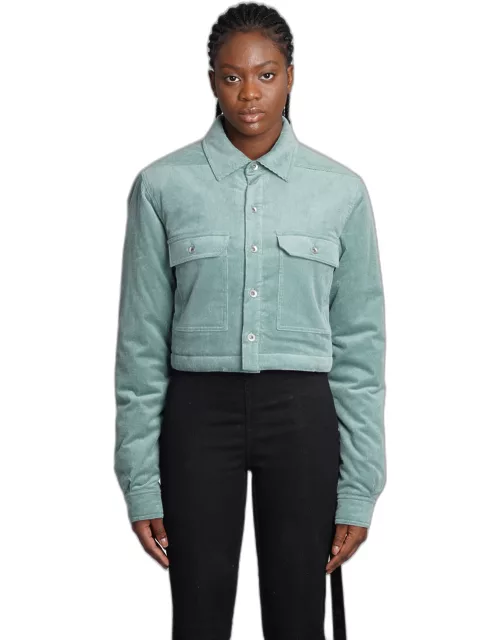 DRKSHDW Cropped Outershirt Casual Jacket In Green Cotton