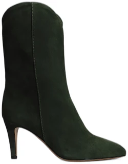The Seller High Heels Ankle Boots In Green Suede