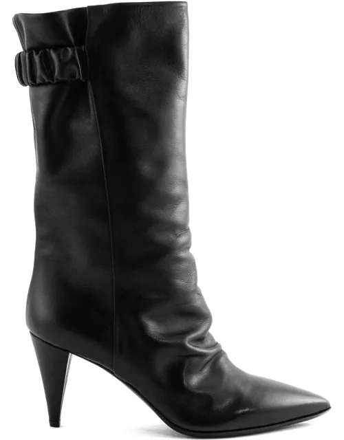 Strategia Black Leather Ankle Boot