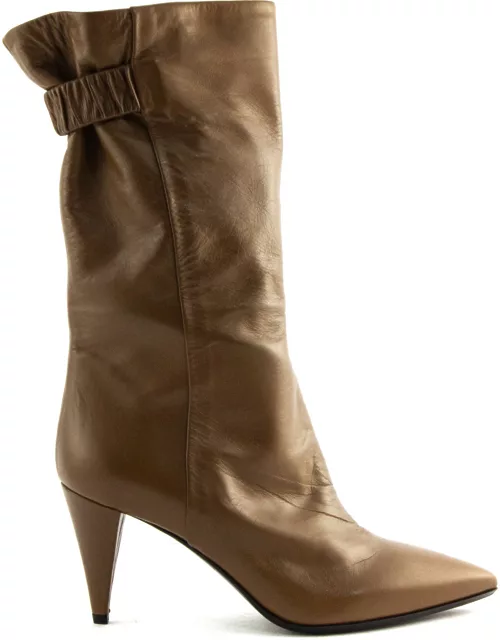Strategia Brown Leather Ankle Boot