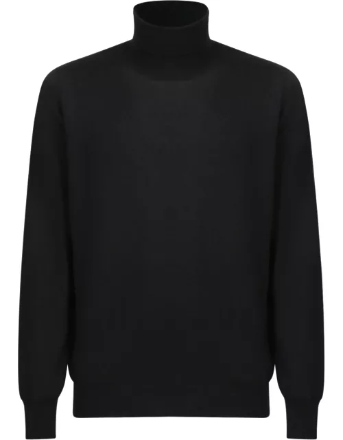 Lardini High Neck Wool Sweater Black