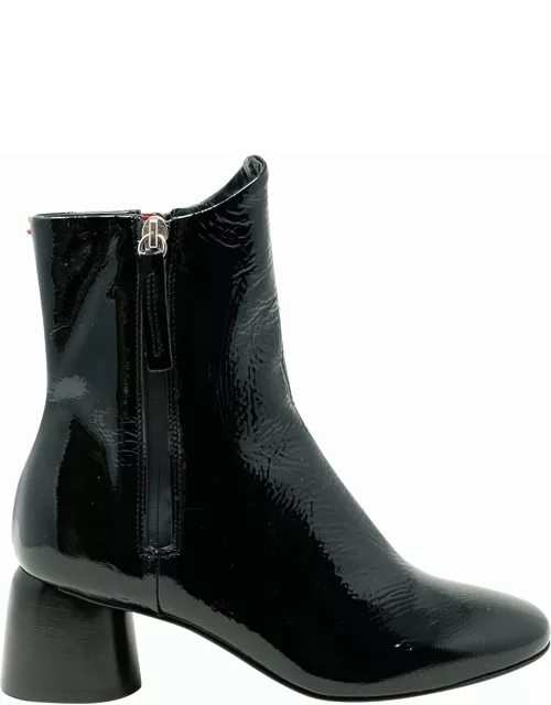 Halmanera Patent Leather Plum Ankle Boot