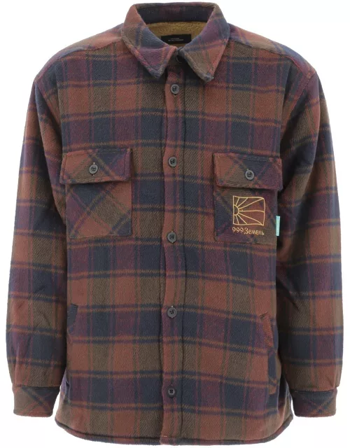 PACCBET Logo Embroidered Check Shirt Jacket