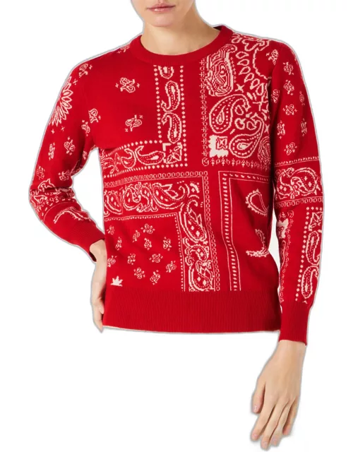 MC2 Saint Barth Woman Sweater With Red Bandanna Print