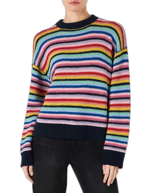 MC2 Saint Barth Woman Multicolor Striped Crochet Sweater