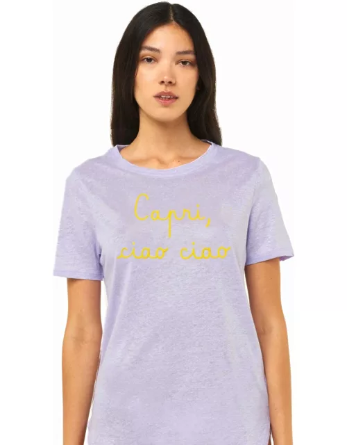 MC2 Saint Barth Linen T-shirt With Capri, Ciao Ciao Embroidery