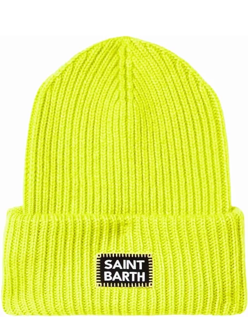 MC2 Saint Barth Man Fluo Yellow Knit Beanie