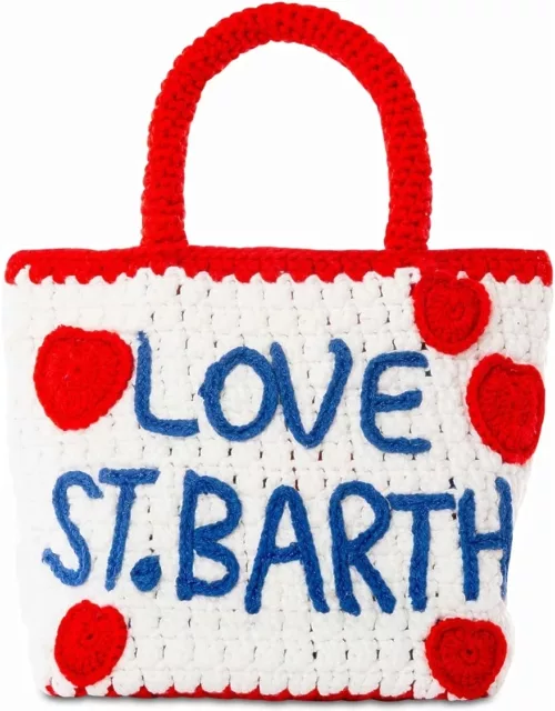 MC2 Saint Barth Heart Embroidery Crochet Bag
