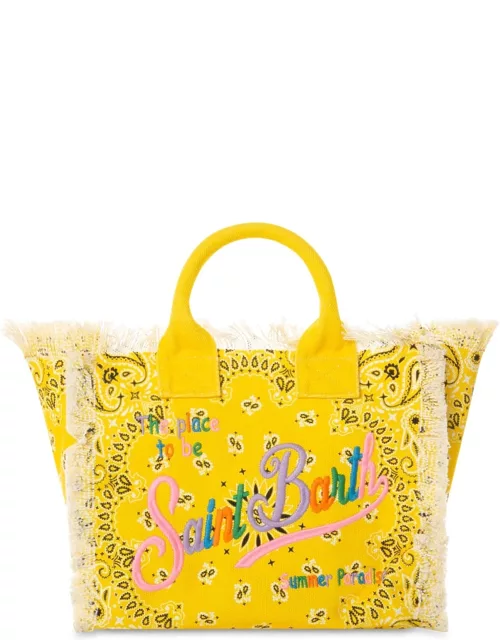 MC2 Saint Barth Colette Canvas Handbag With Yellow Bandanna Print
