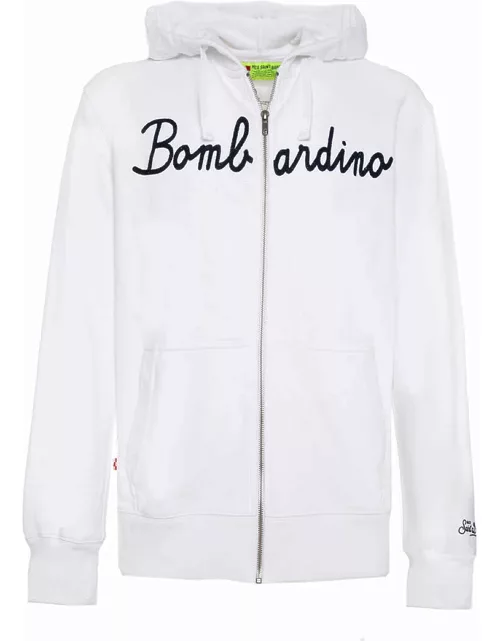 MC2 Saint Barth White Man Sweatshirt Bombardino Front Embroidery