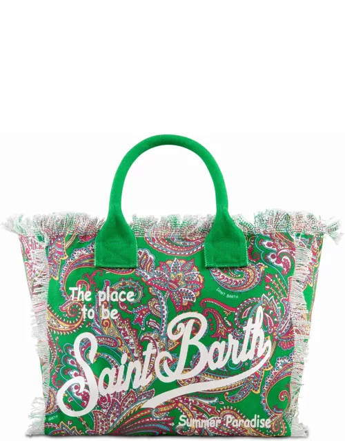 MC2 Saint Barth Vanity Canvas Shoulder Bag With Paisley Print