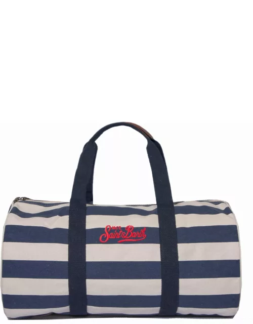 MC2 Saint Barth Travel Duffel Bag With Blue Stripe