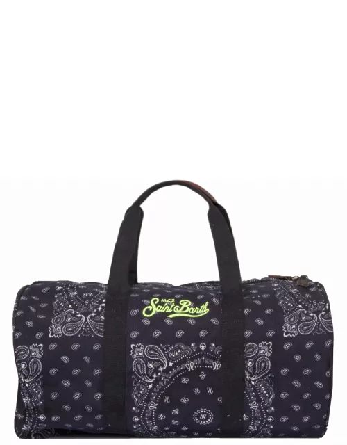 MC2 Saint Barth Travel Duffel Bag With Black Bandanna Print