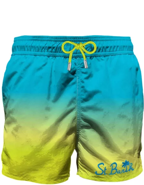 MC2 Saint Barth Tie Dye Mid-length Swim Shorts With Embroidery