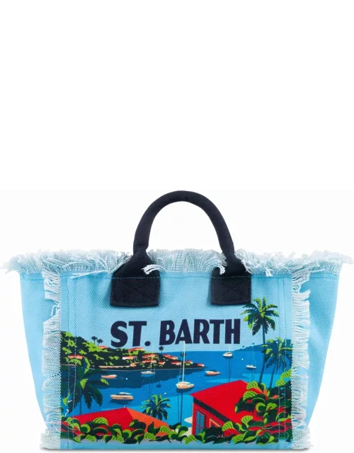 MC2 Saint Barth Colette Canvas Handbag With St. Barth Postcard Print