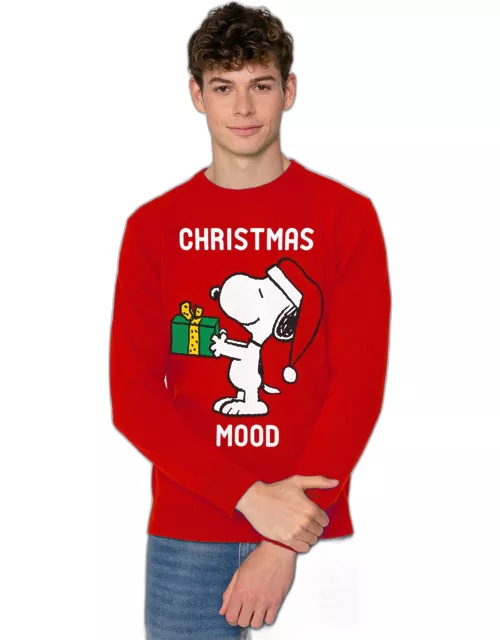MC2 Saint Barth Snoopy Christmas Mood Print Man Sweater Peanuts Special Edition