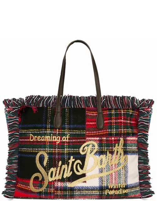 MC2 Saint Barth Vanity Wooly Patchwork Tartan Shoulder Bag