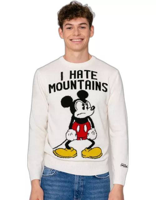MC2 Saint Barth Man White Sweater - Disney Special Edition©