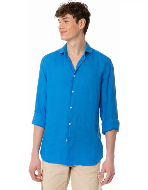 MC2 Saint Barth Man Bluette Linen Pamplona Shirt