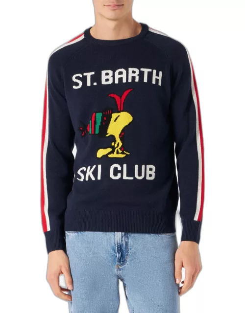 MC2 Saint Barth Man Sweater With Woodstock Print Woodstock - Peanuts Special Edition