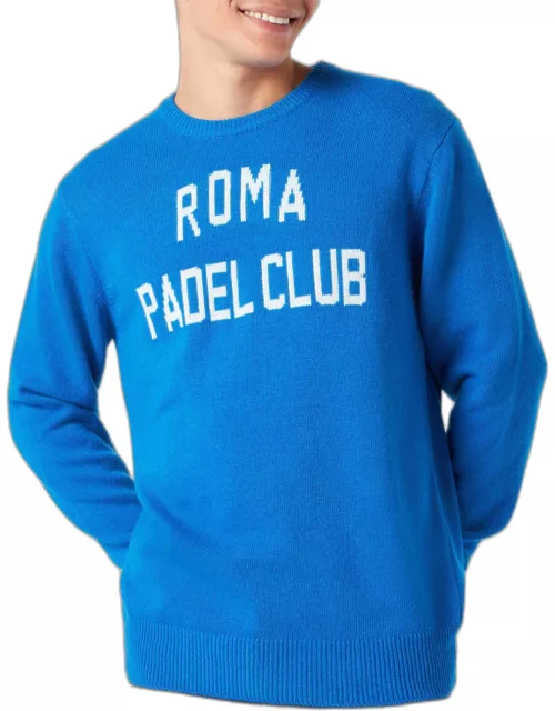 MC2 Saint Barth Man Sweater With Roma Padel Club Jacquard Print
