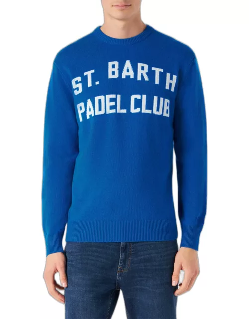 MC2 Saint Barth Man Sweater With St. Barth Padel Club Lettering