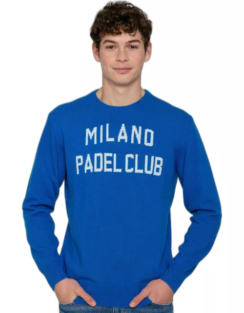 MC2 Saint Barth Man Sweater With Milano Padel Club Jacquard Print