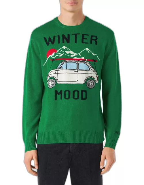 MC2 Saint Barth Man Sweater With Car Print