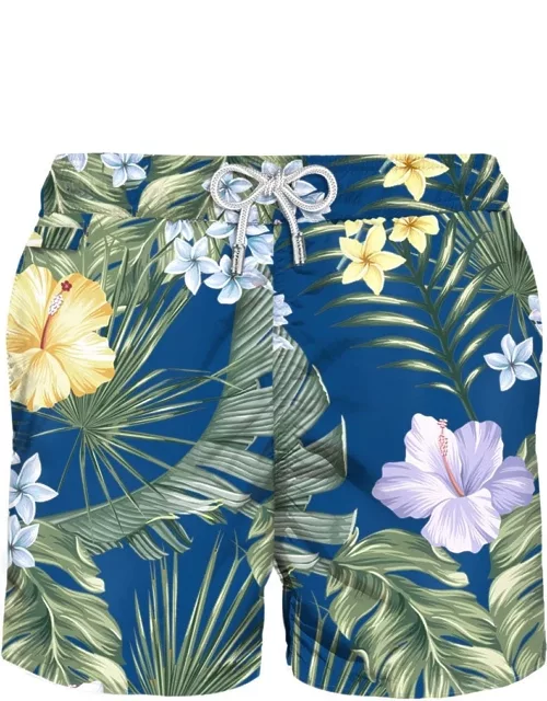 MC2 Saint Barth Light Fabric Man Swim Shorts Tropical Print