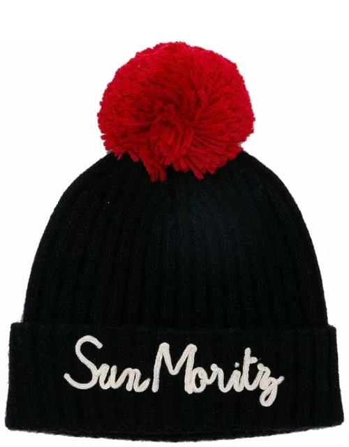 MC2 Saint Barth Hat With Pompon And Sun Moritz Embroidery