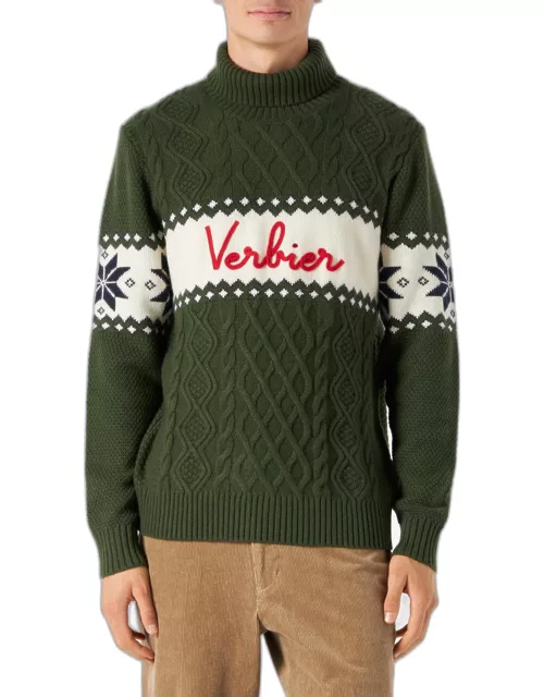 MC2 Saint Barth Half-turtleneck Sweater With Verbier Lettering