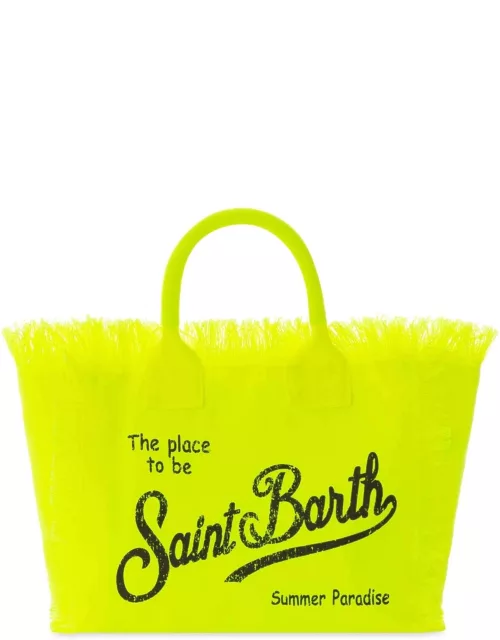MC2 Saint Barth Colette Fluo Yellow Cotton Canvas Bag