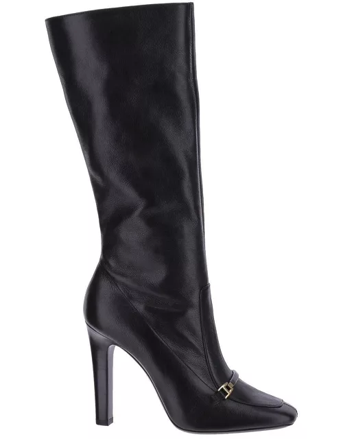 Saint Laurent Camden Boots In Shiny Grained Leather