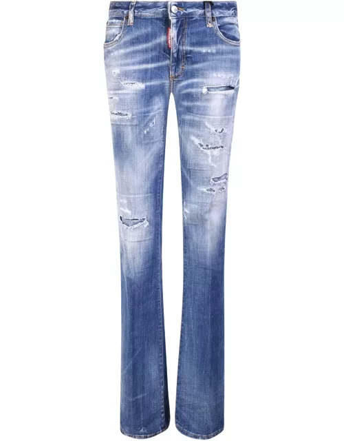 Dsquared2 Flared Jeans With Tear Detai