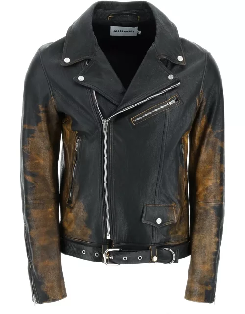 JORDANLUCA Gradient Leather Biker Jacket