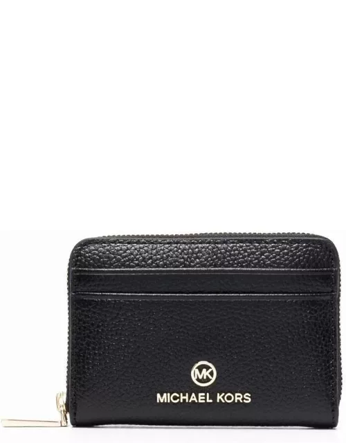 MICHAEL Michael Kors Black Leather Wallet With Metal Logo