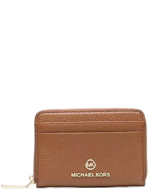 MICHAEL Michael Kors M Michael Kors Womans Jet Set Brown Leather Wallet With Logo