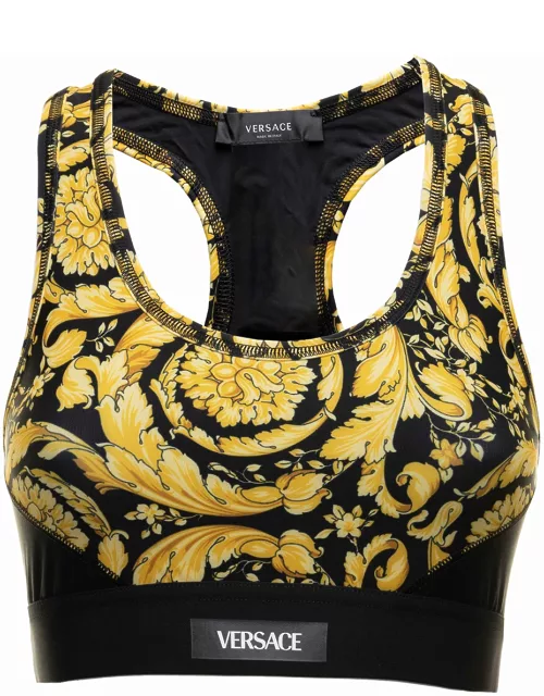 Baroque Printed Technical Fabric Top Versace Woman