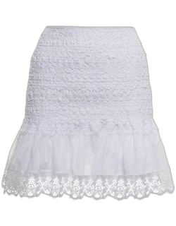 Charo Ruiz Womans White Lace Skirt