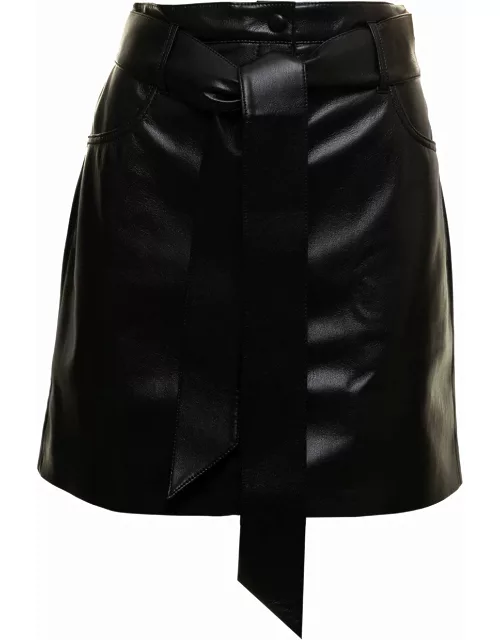 Meda Skirt In Vegan Leather Black Woman Nanushka