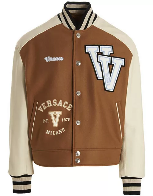 Versace Varsity Logo Patch Jacket