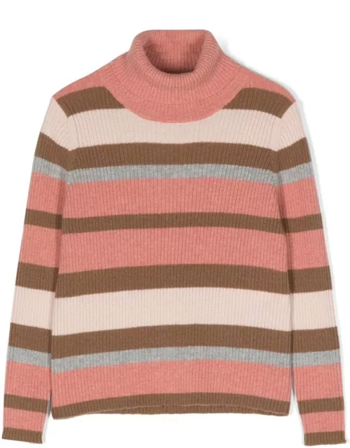 Il Gufo Striped Turtleneck Sweater