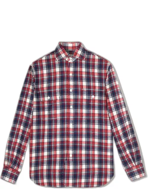 doppiaa Aantero Red Flannel Checked Shirt
