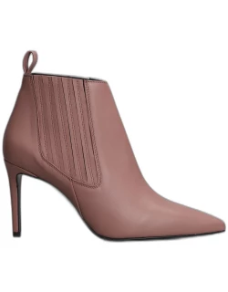 Marc Ellis High Heels Ankle Boots In Rose-pink Leather