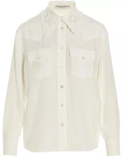 Alessandra Rich Silk Collar Shirt