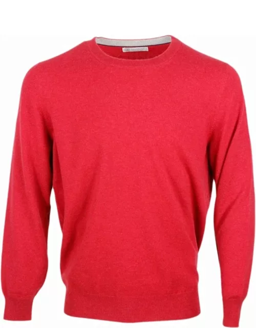 Brunello Cucinelli Long-sleeved Crew-neck Sweater In Fine 2-ply 100% Cashmere