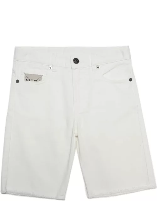 N.21 N21p123m Shorts N°21 White Vintage-effect Denim Shorts With Frayed Bottom