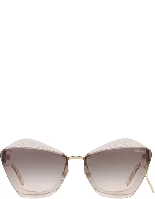 Miu Miu Eyewear Mu 01xs Light Brown Transparent Sunglasse