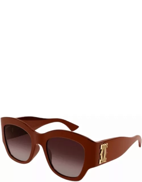 Cartier Eyewear Ct 0304 - Bordeaux Sunglasse